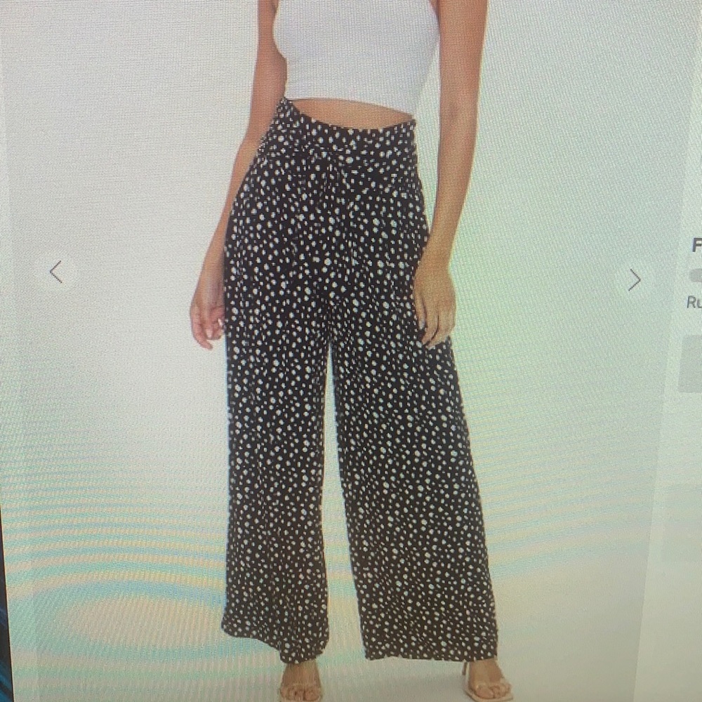 Spotted tie-Front Palazzo Pants